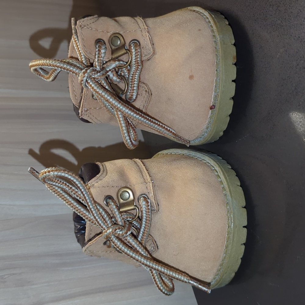 Build a Bear Workshop Tan Lace-Up Hiking Boots